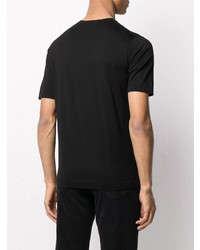 schwarzes T-Shirt mit einem Rundhalsausschnitt von Dell'oglio