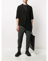 schwarzes T-Shirt mit einem Rundhalsausschnitt von Rick Owens DRKSHDW