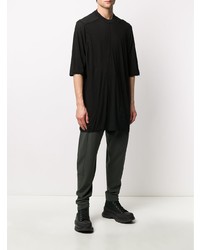 schwarzes T-Shirt mit einem Rundhalsausschnitt von Rick Owens DRKSHDW