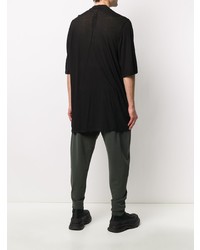 schwarzes T-Shirt mit einem Rundhalsausschnitt von Rick Owens DRKSHDW