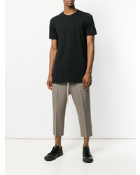 schwarzes T-Shirt mit einem Rundhalsausschnitt von Rick Owens DRKSHDW