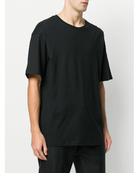 schwarzes T-Shirt mit einem Rundhalsausschnitt von Ann Demeulemeester Blanche