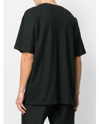 schwarzes T-Shirt mit einem Rundhalsausschnitt von Ann Demeulemeester Blanche