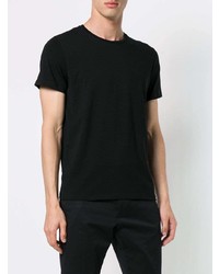 schwarzes T-Shirt mit einem Rundhalsausschnitt von Jil Sander