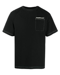 schwarzes T-Shirt mit einem Rundhalsausschnitt von Pleasures