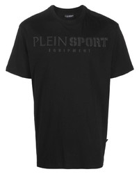 schwarzes T-Shirt mit einem Rundhalsausschnitt von Plein Sport