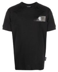schwarzes T-Shirt mit einem Rundhalsausschnitt von Plein Sport