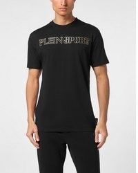 schwarzes T-Shirt mit einem Rundhalsausschnitt von Plein Sport