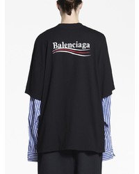 schwarzes T-Shirt mit einem Rundhalsausschnitt von Balenciaga