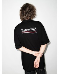 schwarzes T-Shirt mit einem Rundhalsausschnitt von Balenciaga