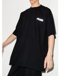 schwarzes T-Shirt mit einem Rundhalsausschnitt von Vetements