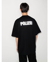 schwarzes T-Shirt mit einem Rundhalsausschnitt von Vetements