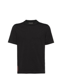 schwarzes T-Shirt mit einem Rundhalsausschnitt von Prada