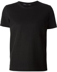 schwarzes T-Shirt mit einem Rundhalsausschnitt von Proenza Schouler