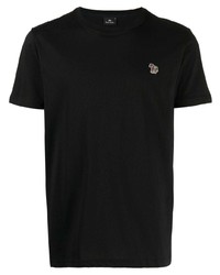schwarzes T-Shirt mit einem Rundhalsausschnitt von PS Paul Smith