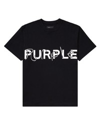 schwarzes T-Shirt mit einem Rundhalsausschnitt von purple brand