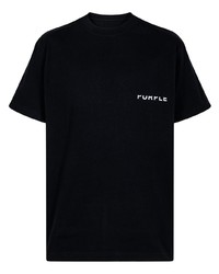 schwarzes T-Shirt mit einem Rundhalsausschnitt von purple brand