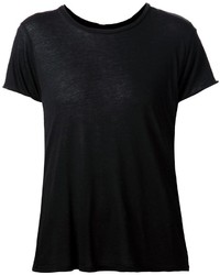 schwarzes T-Shirt mit einem Rundhalsausschnitt von R 13