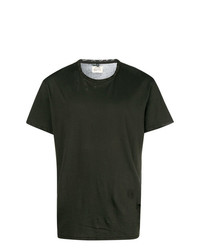 schwarzes T-Shirt mit einem Rundhalsausschnitt von R13