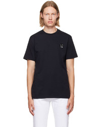 schwarzes T-Shirt mit einem Rundhalsausschnitt von Raf Simons