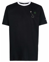 schwarzes T-Shirt mit einem Rundhalsausschnitt von Raf Simons X Fred Perry