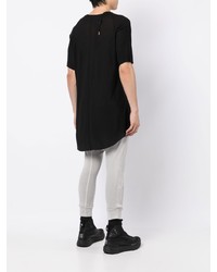 schwarzes T-Shirt mit einem Rundhalsausschnitt von Boris Bidjan Saberi