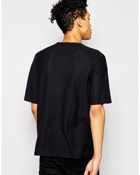 schwarzes T-Shirt mit einem Rundhalsausschnitt von Cheap Monday