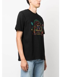 schwarzes T-Shirt mit einem Rundhalsausschnitt von Casablanca