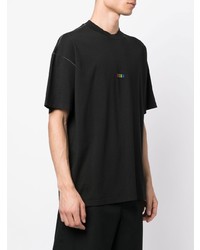 schwarzes T-Shirt mit einem Rundhalsausschnitt von MSGM