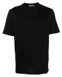 schwarzes T-Shirt mit einem Rundhalsausschnitt von Ralph Lauren Purple Label