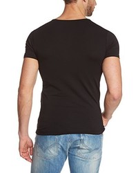 schwarzes T-Shirt mit einem Rundhalsausschnitt von Redbridge