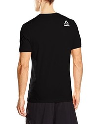 schwarzes T-Shirt mit einem Rundhalsausschnitt von Reebok