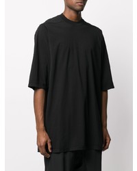 schwarzes T-Shirt mit einem Rundhalsausschnitt von Rick Owens DRKSHDW