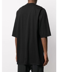 schwarzes T-Shirt mit einem Rundhalsausschnitt von Rick Owens DRKSHDW