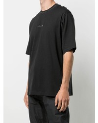 schwarzes T-Shirt mit einem Rundhalsausschnitt von adidas