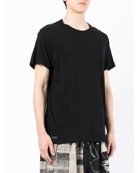 schwarzes T-Shirt mit einem Rundhalsausschnitt von Yohji Yamamoto