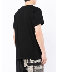 schwarzes T-Shirt mit einem Rundhalsausschnitt von Yohji Yamamoto