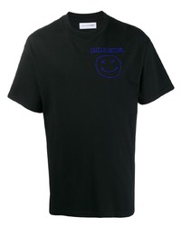 schwarzes T-Shirt mit einem Rundhalsausschnitt von Riccardo Comi