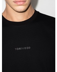 schwarzes T-Shirt mit einem Rundhalsausschnitt von Tom Wood