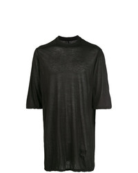 schwarzes T-Shirt mit einem Rundhalsausschnitt von Rick Owens DRKSHDW