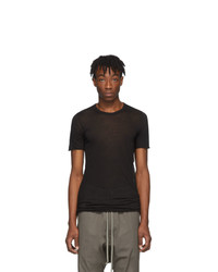 schwarzes T-Shirt mit einem Rundhalsausschnitt von Rick Owens