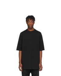 schwarzes T-Shirt mit einem Rundhalsausschnitt von Rick Owens