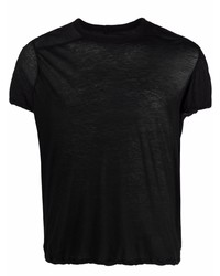 schwarzes T-Shirt mit einem Rundhalsausschnitt von Rick Owens