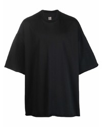 schwarzes T-Shirt mit einem Rundhalsausschnitt von Rick Owens