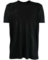 schwarzes T-Shirt mit einem Rundhalsausschnitt von Rick Owens