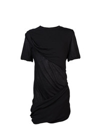 schwarzes T-Shirt mit einem Rundhalsausschnitt von Rick Owens