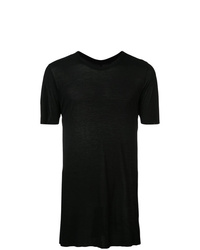 schwarzes T-Shirt mit einem Rundhalsausschnitt von Rick Owens