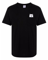 schwarzes T-Shirt mit einem Rundhalsausschnitt von RIPNDIP