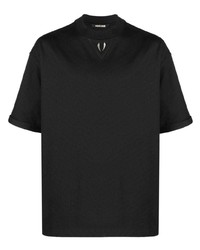 schwarzes T-Shirt mit einem Rundhalsausschnitt von Roberto Cavalli