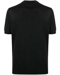 schwarzes T-Shirt mit einem Rundhalsausschnitt von Roberto Collina
